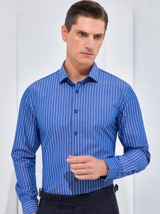 Koszulka na zwykłe koszule mężczyzn Noniron Long Rleeve Podstawowa koszula bez kieszeni wygodna 100 bawełny klasyczny wszechstronny pasek w kratę 230822