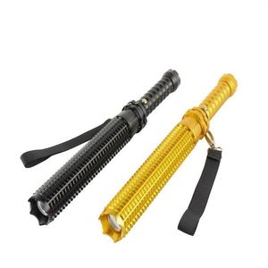 Q5 ficklampor Torches Led Telescopic Mace förlängda Body Guard Belt Safety Hammer Biljard Stick Tactical Flashlight299P