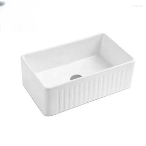 Bath Accessory Set Rectangular Apron Reversible Fireclay Single Bowl Ceramic Kitchen Sink With Strainer