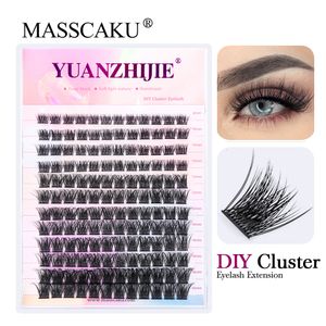 Falsche Wimpern Masscaku DIY Cluster Eyelash 12 Lines CD Schwung beim Segmented Wimpern Natural Lighter Bündel Make -up Vorräte FreeshipPing 230821