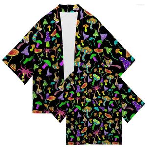 Herren lässige Hemden japanische Kimono traditionelle Pilzdrucken Strickjacke Asien Kleidung Harajuku Samurai Yukata Herren Hip Hop Streetwear