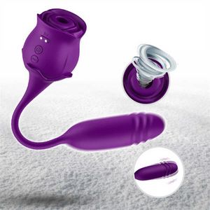 Massaggiatore Rose per donna - Stimolatore adulto 4 in 1 vibratore per donna con 10 tocchi e 10 spinte