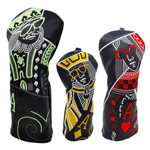 Andra golfprodukter Kings and Queens and Knights Golf Club Wood Headcovers Driver Fairway Woods Hybrid Cover Pographing in Kat Fast Delivery 230821