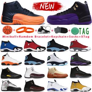 Дизайнер Jumpman 12 Мужские баскетбольные туфли 13S Высокий корт фиолетовый черный красный кремне