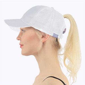 2020 Baseball Cap Women Passen Sie Sport Casual Messy Bun Snapback Mesh Hut Casual Verstellbare Sport Caps2393 an