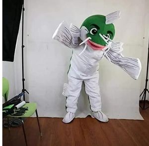 Zielona ryba Mascot Costumes Halloween fantazyjna sukienka imprezowa Kreskówka Karnawał Karnawał Święta Wielkanocne Przyjęcie urodzinowe strój