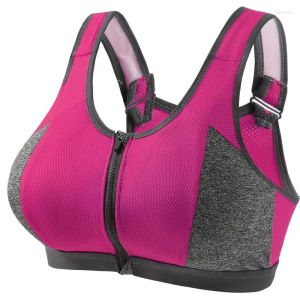 2023New Yoga Outfit Women Front Zipper Sports Bra High Impact Support Sport Top Active Bras Running Push Up Shockproof Gym Fitness Underwear Original