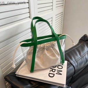 Totes Clear Transparent PVC Shoulder Bag 2023 Summer Women Jelly Bags Purse Handbags Beach Waterproof Special Bucket Bag sac a main HKD230822