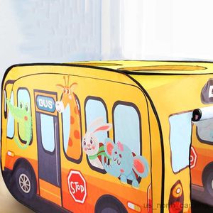 Barracas de brinquedo Tenda infantil Ônibus Pop Up Tenda de brincar para crianças ao ar livre Dobrável Playhouse Toy Food Truck Boy Girl Game House Indoor Ball Tent R230830