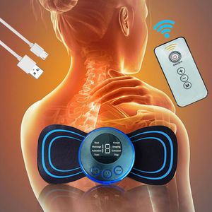 Massera nackkudde EMS mini Portable Electric Pulse Neck Massager Cervical Back Muscle Pain Relief Tool Shoulder Leg Body Massage Relax Cushion 230822