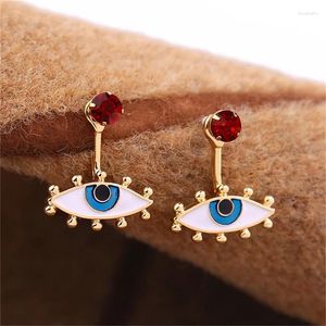 Studörhängen Xialuoke Vintage Devil's Eye for Woman Red Crystal Mosaic Earring Party Festival Jewelry