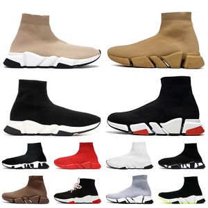 Autêntico OG Women Menns Designer Soas Sapatos Treinador de Velocidade Preto Branco Graffiti Speeds de moda 2.0 Designers de meias claras Clear Designers Runners Plataforma Soakers