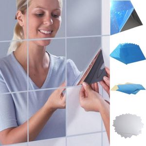 Duvar Çıkartmaları Ayna Çıkartması Square Self -Yapışkan Kiremit Banyo Oturma Odası Sanat Dekorasyonu Çıkarılabilir 230822