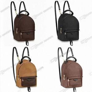 Палм -Springs Backpack Женщины мужчины классические школьные сумки Canvas кожаные дизайнерские дизайнерские рюкзаки золотые цветовые изделия модная пакета города роскошная перекрестная спинка i6se#