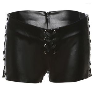 Shorts femminile 2023 Summer Goth Fashion Trend Short Wah Drive Drive Culcing Slimt Fit Ladies Sexy Ladies Leather