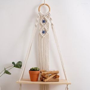 Arazzi macrame scaffale in legno ara ad arazzo con gli occhi di cotone malvagio turco di cotone turco per il regalo di decorazione della casa