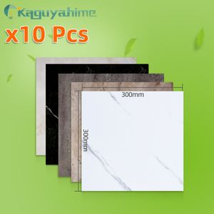 Wall Stickers K10pcs of PVC Imitation Marble Floor Selfadhesive Waterproof Bathroom Decoration Decals 3030cm 230822