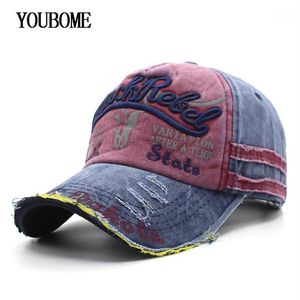 Kapelusze czapki baseballowe Youbome dla mężczyzn marka marki czapki snapback caps męski vintage myte bawełniane haft haftowy kość kość tato czapki 1236n