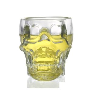 Kieliszki do wina Kreatywne kryształowy scl głowa wódka whisky 75 ml S Glass Cup Halloween świąteczny prezent Picie Picie Ware Home Bar Mub
