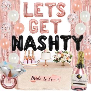 Altre forniture per feste di eventi Let's Get Nashty Decorations Nashville Bachelorette Balloons Bride to Be Fash for Bridal Shower 230821