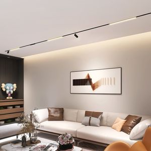 NOWOŚĆ Ultra-cienkie ścieżki magnetyczne wbudowana powierzchnia Ukryta mocowanie Hang 4 Style Instalacja Lampa sufitowa Lampa Rail Lampa D5.0