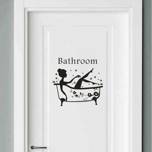 Wall Stickers Bathroom Sticker Toilet Decor Living Room Cabinet Home Decoration Decals Beautify Self Adhesive Mural WC Sign Doorway 230822