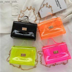 Totes Transparent Jelly Candy Color Handbags Fashion PVC Shoulder Bags Women Simple Female Crossbody Bags Small Square Evening Clutch HKD230822