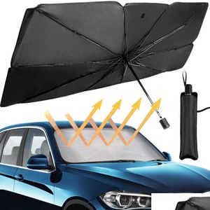 Car Sunshade 125Cm 145Cm Foldable Windshield Sun Shade Umbrella Uv Er Heat Insation Front Window Interior Protection Drop Delivery M Dhvkb