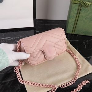 Projektantka damska torba na ramię mini diamentowa torba łańcuchowa luksusowa skórzana torba crossbody podwójna litera Fanny Pack zalecany przez czerwone gwiazdy sieciowe