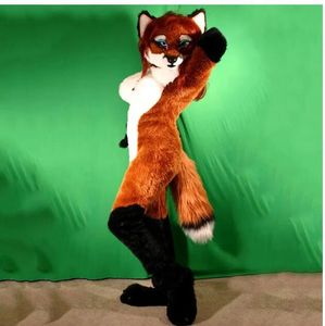 2024 Hot New Fox Mascot Costume Furry Animal Adult Walking Performance Costume Halloween Party Dressfit Nyaste reklam