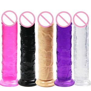 Massager Dildo Adult Erotic Soft Jelly Strong Suction Cup Anal Butt Plug Realistic Penis G-spot Orgasm for Woman Men