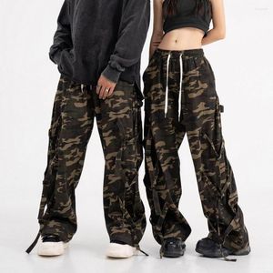 Calças masculinas de tamanho tático Cargo de camuflagem tática Homens mulheres cintura elástica de tamanho grande punk roupas de inverno no outono calças de moda