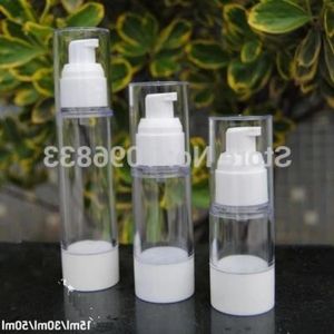 30ml beyaz havasız şişe, plastik vakum şişe losyon nozul, 30g kozmetik öz paketleme 35pcs/lot vdtri