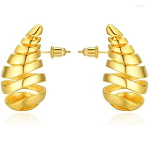 Stud Earrings Spiral Hollow Waterdrop For Women Girls 2023 Lightweight Stretchable Chunky Open Hoops Fashion Jewelry Gifts