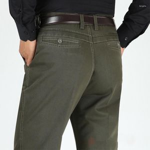 Men's Pants Autumn And Winter Thick Casual High Waist Loose Straight Tube Cotton Business Fashion