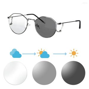 Solglasögon Blue Light Glasses Women Multifocal Presbyopia Y2K Progressive Reading Woman With Dioptrar Pochromic