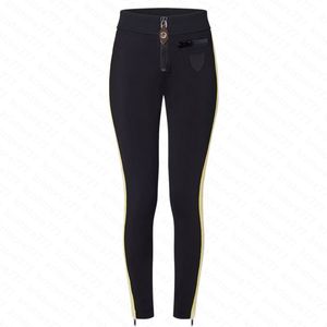 23SS FW Women Designer Pants Side Side Sporty Zip-up Leggings Girls Vintage High End Punway Jersey Jogging con pattern di lettere Outwear Skinny Long Parente