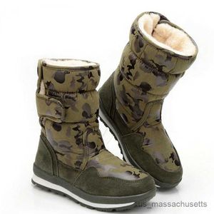 Boots CamouflageRed Children's Snow Boots Winter Women's Snow Boots Mid Tube Camouflage Parent Child Shoes Children's Cotton Shoes R230822
