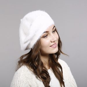 Beralar Şapka Kadın Lady Kış İmitasyon Tavşan Saç Yün Kep 230822 için Kalın Sıcak Örgü Şapkalar