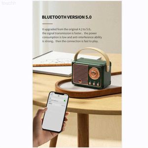 Przenośne głośniki HM11 Retro kompatybilny z Bluetooth Głośnik klasyczny dźwięk dźwiękowy stereo Podróż dekoracyjny mini muzyka subwoofer Y2212 L230822