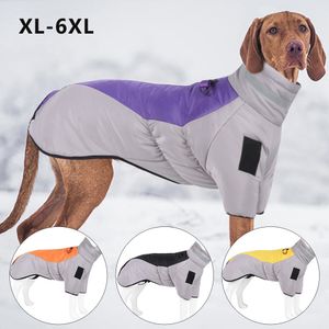 犬のアパレル冬の大きな犬の服を防水ビッグドッグジャケットベストフランスのブルドッググレイハウンド230821のための高い襟付き温かいペットドッグコート服