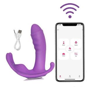 Massageador app controle remoto vibradores vibradores para mulheres roupa interior borboleta estimulando clitóris g-ponto vagina orgasmo