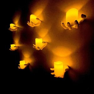Obiekty dekoracyjne figurki przerażające dłonie świece na ścianę uchwyt świece z rodziny Addams Upiorne przerażające dekoracja kostium Halloween Prop 230822