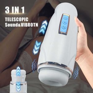 Massager Automatyczny masturbator dla mężczyzny teleskopowy blowjob wibina maszyna wibra