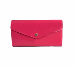 Designer wallets luxury envelope purses men womens patent leather wallet embossed flower letter long card holder slim money clutch bags with box wholesale