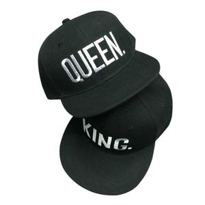 Top kapaklar kral kraliçe nakış beyzbol şapkası snapback erkek kadın vizör baba beyaz siyah çift sevgilisi hip hop spor gorras casquette 219g