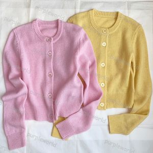 Autumn Womens tröja Mohair Knit Cardigan Coat Sweater Casual Pullover Crew Neck Top