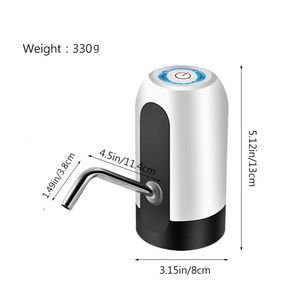 Andra dricksvaror USB -laddning Portable Water Dispenser Electric Pump för 5 gallon flaska med förlängningsslangfatverktyg 230821