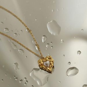 Pendant Necklaces VENTFILLE Silver Gold Color Love Heart Necklace For Women Girl Liquid Lava Jewelry Drop Wholesale