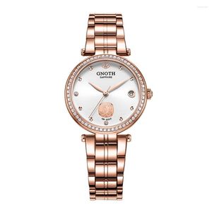 Armbanduhr Gnoth Women Quartz Uhren Diamond Top Ring SHINNING WATCH FÜR 18K GOLD ANGEL MUSTER 7007